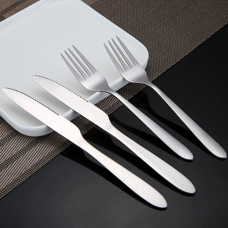Stainless Steel Steak Knife Fork Set, Western Tableware for Hotel Restaurant Gifts