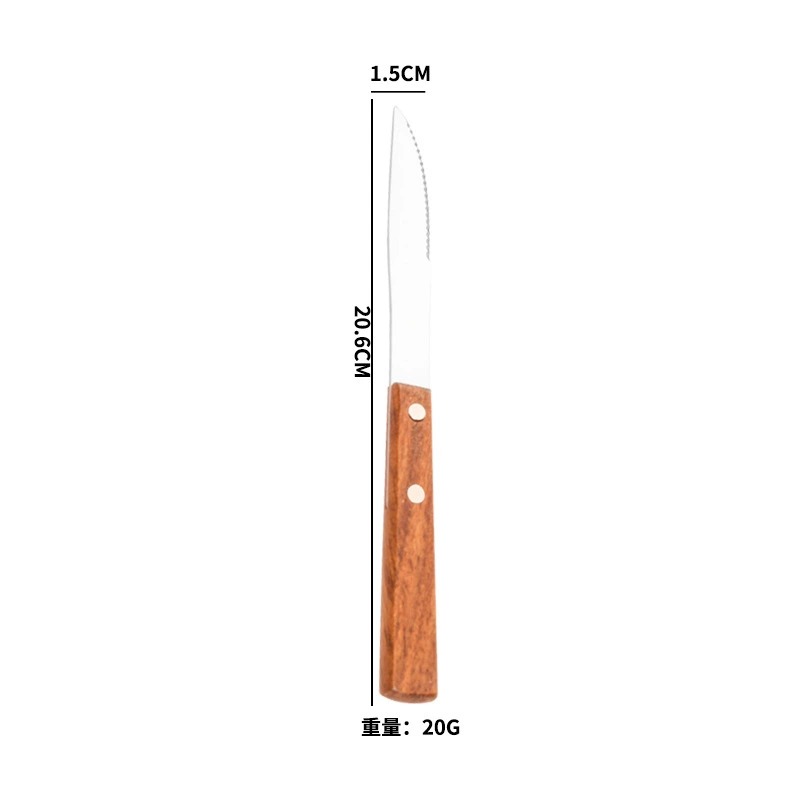304 Stainless Steel Cutlery Set With Rosewood Handles, Western Hotel Tableware, Steak Knives, Forks, Chopsticks & Dessert Spoons - Image 7