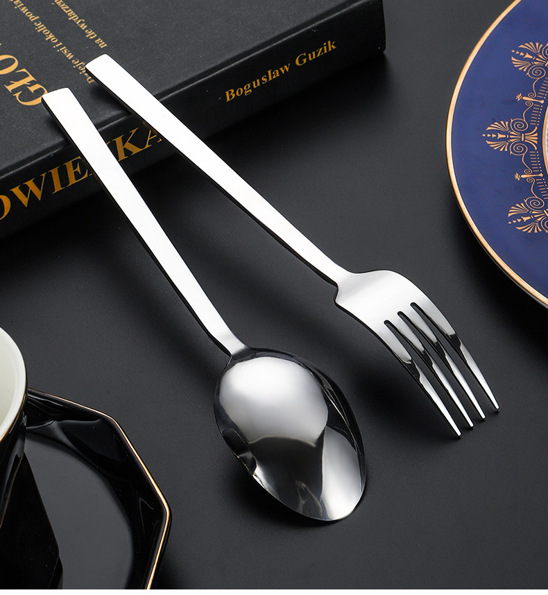 Thickened Stainless Steel Tableware Set, Diamond Shaped Steak Knives, Forks & Spoons, Hotel Western Food Cutlery for Household Use - Image 8