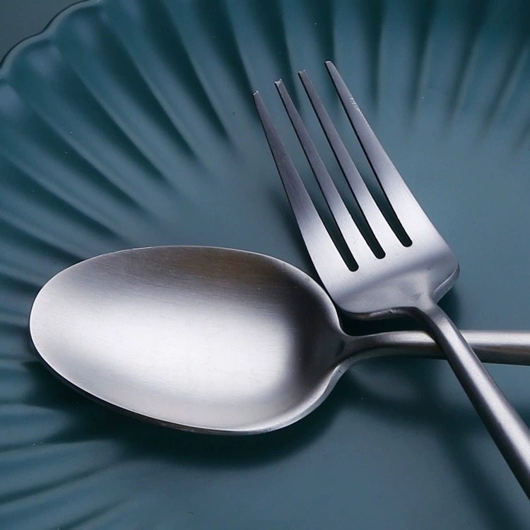 304 Stainless Steel Cutlery Set, Thick Western Steak Knives, Forks & Dessert Spoons, Hotel Restaurant Flatware - Image 4
