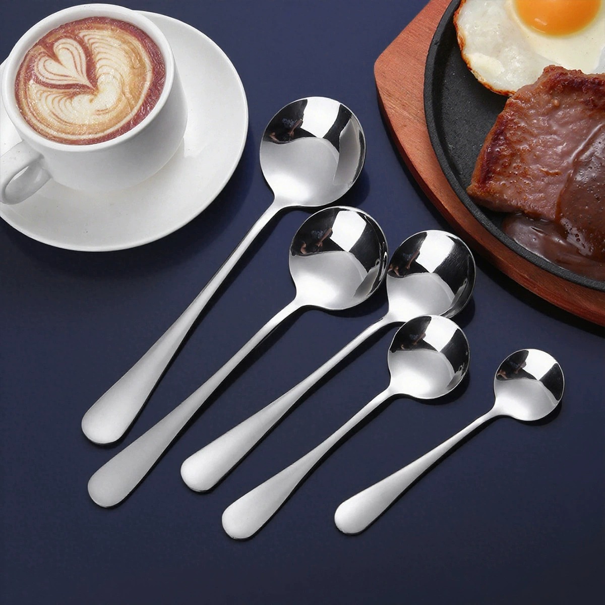 1010 Stainless Steel Western Cutlery, Thickened Hotel Tableware, Steak Knives, Forks, Dessert Spoons & Forks, Household Rice Spoons, Custom Logo Available - Image 2