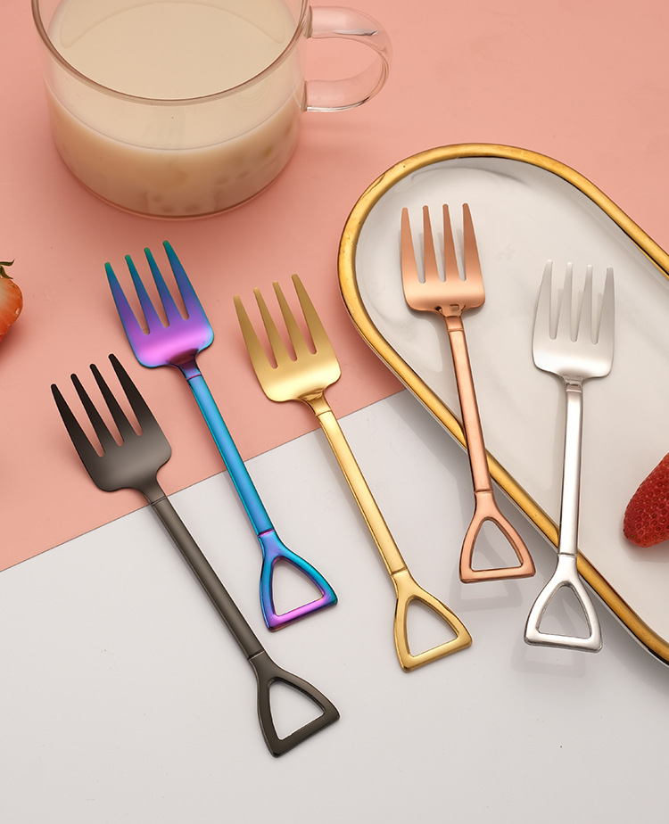 Stainless Steel Mini Shovel Spoon Set, Novelty Watermelon Ice Cream Dessert Coffee Scoop with Gift Box - Image 3