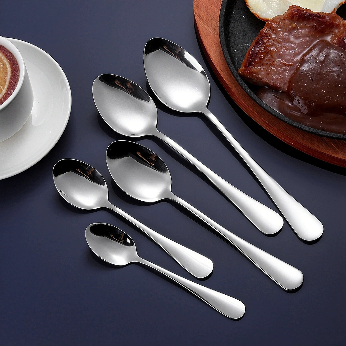 1010 Stainless Steel Western Cutlery, Thickened Hotel Tableware, Steak Knives, Forks, Dessert Spoons & Forks, Household Rice Spoons, Custom Logo Available - Image 3