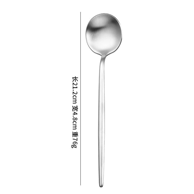 Custom Foreign Trade Sanded Stainless Steel Cutlery, Thickened Elegant Ins-Style Steak Knives, Forks and Spoons - Image 9