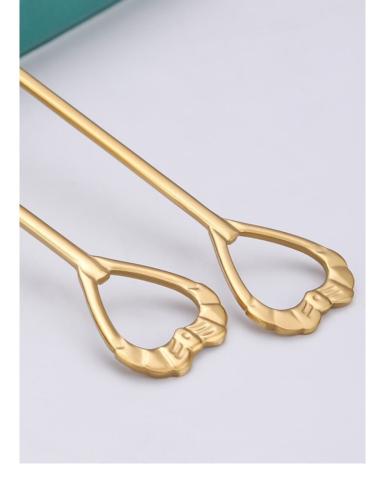 304 Stainless Steel Shell Coffee Dessert Spoon Fork, Creative Fruit Cutlery for Wedding Souvenir Gifts - Image 6