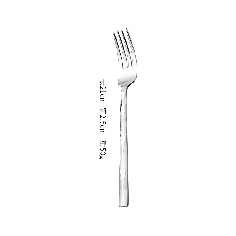Thickened Stainless Steel Tableware Set, Diamond Shaped Steak Knives, Forks & Spoons, Hotel Western Food Cutlery for Household Use - Image 5