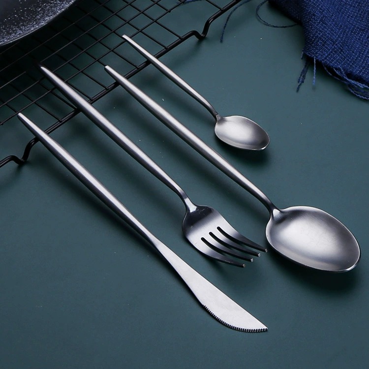 304 Stainless Steel Cutlery Set, Thick Western Steak Knives, Forks & Dessert Spoons, Hotel Restaurant Flatware - Image 2