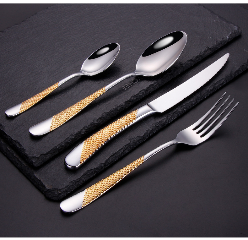 4Pcs Star Diamond 410 Stainless Steel Steak Cutlery Set, Creative Western Dinner Knife Fork Spoon - Image 8