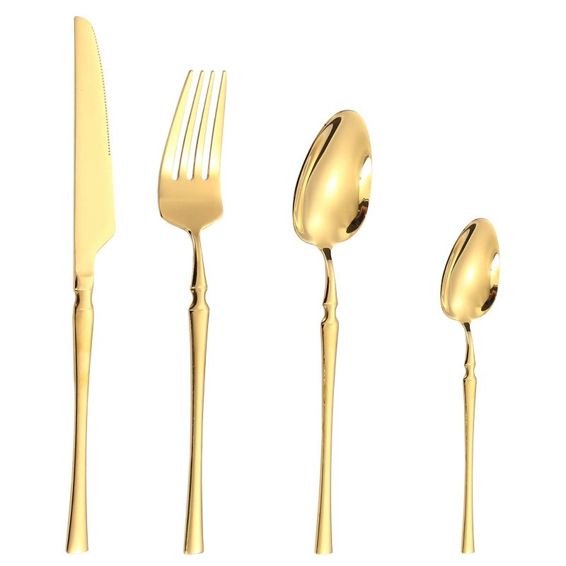 5Pcs European Slim Waist Stainless Steel Steak Cutlery Set, Western Dinner Knife Fork Spoon for Hotel - Image 5