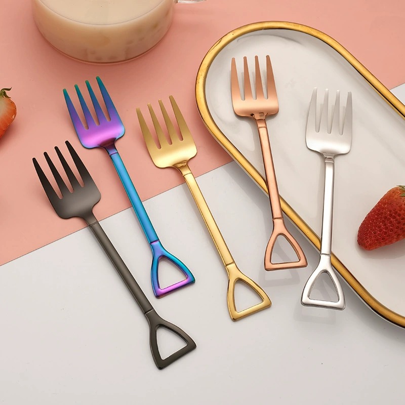 Stainless Steel Mini Shovel Spoon Set, Novelty Watermelon Ice Cream Dessert Coffee Scoop with Gift Box