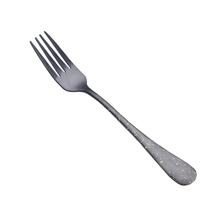 High Gloss Black 1010 Stainless Steel Cutlery 4-Piece Set, European Western Tableware Steak Knives Forks Spoons - Image 3