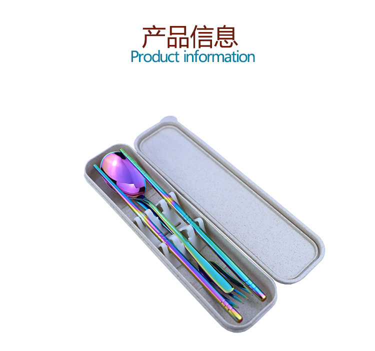 3Pcs Korean 304 Stainless Steel Spoon Fork Chopstick Set, Portable Essential Cutlery for Student Travel Home - Image 7