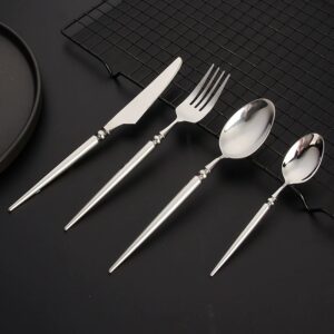 304 Stainless Steel Dinner Cutlery Set, Steak Knives, Forks & Dessert Spoons, Commercial Light Food Tableware Wholesale