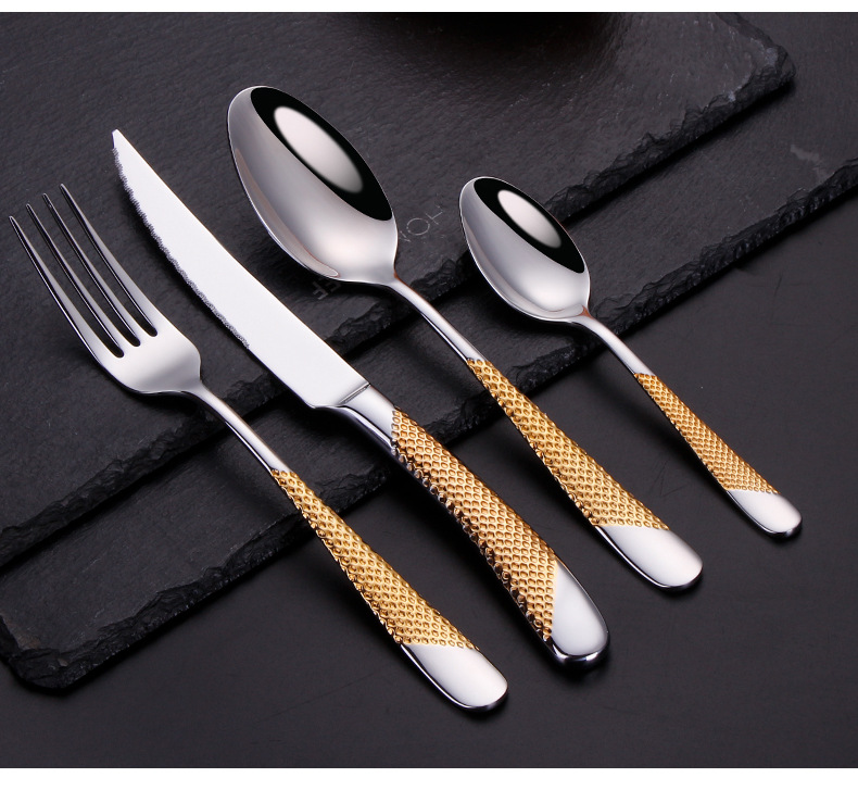 4Pcs Star Diamond 410 Stainless Steel Steak Cutlery Set, Creative Western Dinner Knife Fork Spoon - Image 7