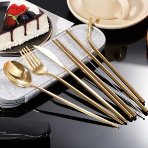 8Pcs Portugal Stainless Steel Steak Cutlery Set, Creative Portable Western Knife Fork Spoon for Home Outdoor Use