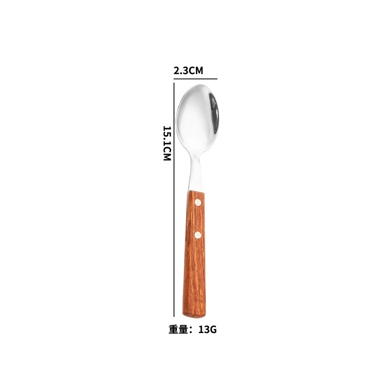 Custom 304 Stainless Steel Cutlery Set with Rosewood Handles, Western Hotel Tableware, Steak Knives, Forks, Chopsticks and Dessert Spoons - Image 9