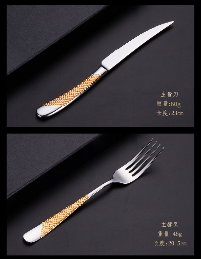 4Pcs Star Diamond 410 Stainless Steel Steak Cutlery Set, Creative Western Dinner Knife Fork Spoon - Image 6
