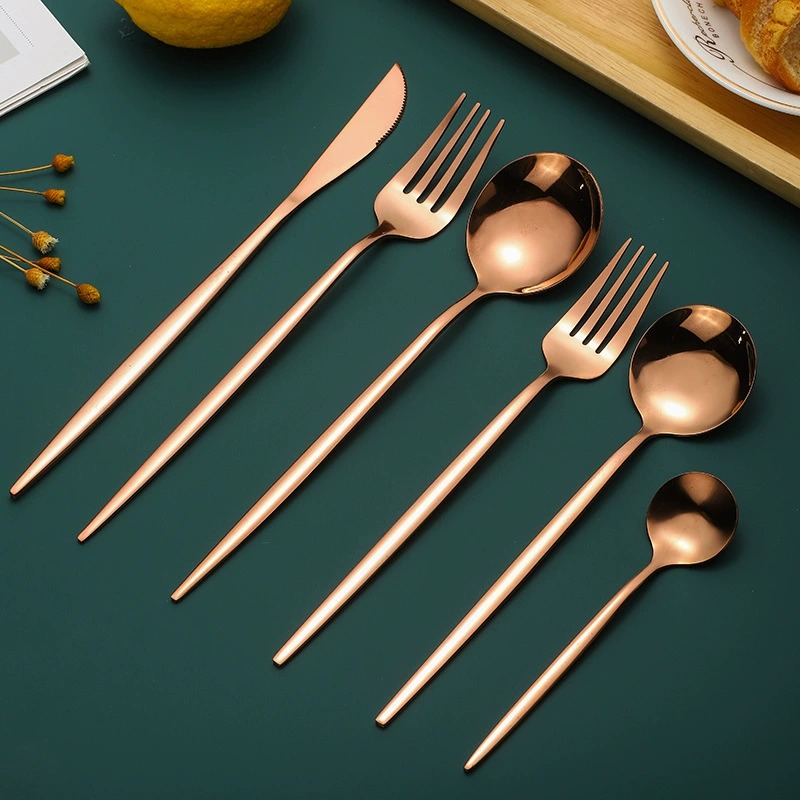 4Pcs Black Gold Titanium Coated 304 Stainless Steel Portugal Steak Cutlery Set, Western Knife Fork Spoon - Image 10