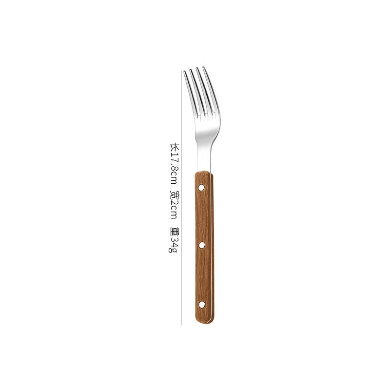 430 Stainless Steel Tableware with ABS Wood Grain Grip Handles, Elegant French Style Cutlery Set, Spoons, Forks, Dessert Spoons & Butter Knives - Image 7