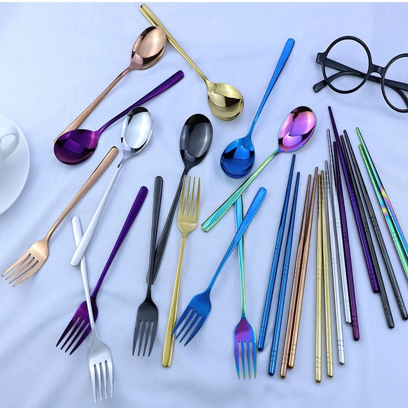 3Pcs Korean 304 Stainless Steel Spoon Fork Chopstick Set, Portable Essential Cutlery for Student Travel Home - Image 2
