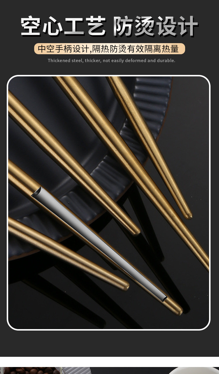 304 Stainless Steel Spoons with Heat-Resistant Hollow Handles, Korean Long Handle Soup Spoons, Clay Pot Rice Spoons, Steak Knives and Forks - Image 4