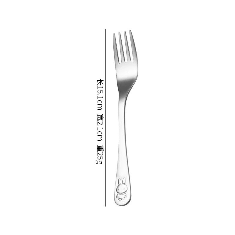 304 Stainless Steel Cartoon Rabbit Kids Tableware Set, Child Dinner Spoon Fork Knife for Soup & Meals - Image 8
