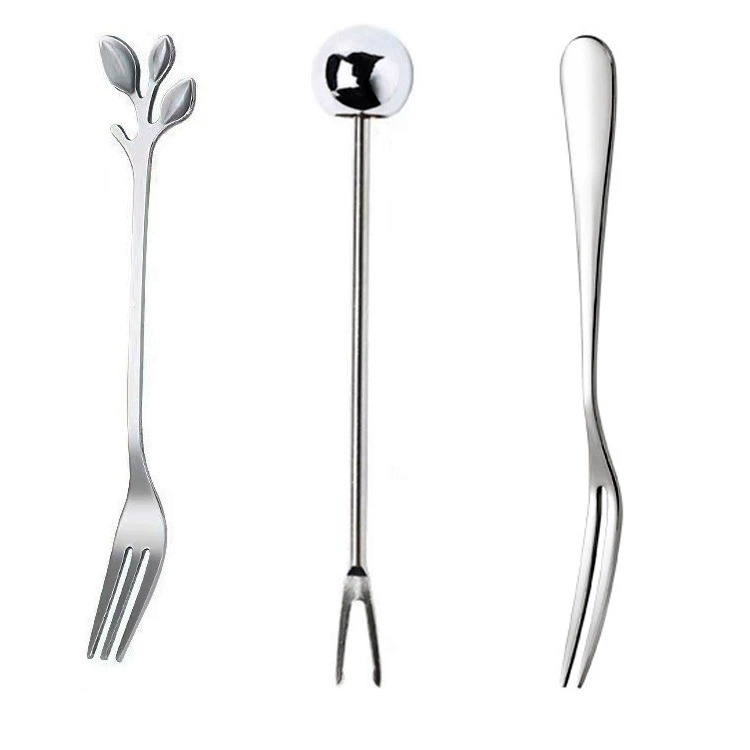 304 Stainless Steel 2-Tine Fruit Fork, Creative Western Cake Dessert Fork for Hotel - Image 6