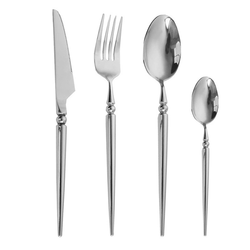 304 Stainless Steel Dinner Cutlery Set, Steak Knives, Forks & Dessert Spoons, Commercial Light Food Tableware Wholesale - Image 4