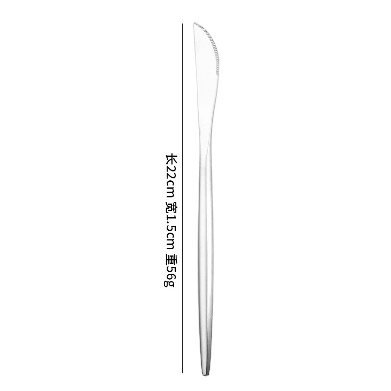 Sanded Stainless Steel Steak Knives, Forks & Spoons, Thickened, High Appearance Level Ins-Style Tableware Set - Image 4