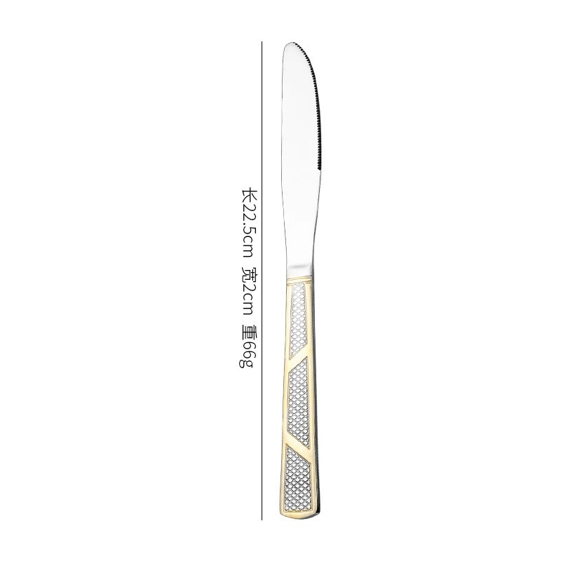 High-End Gold Plated Stainless Steel Western Cutlery Set, Dinner Knives, Spoons and Forks - Image 5