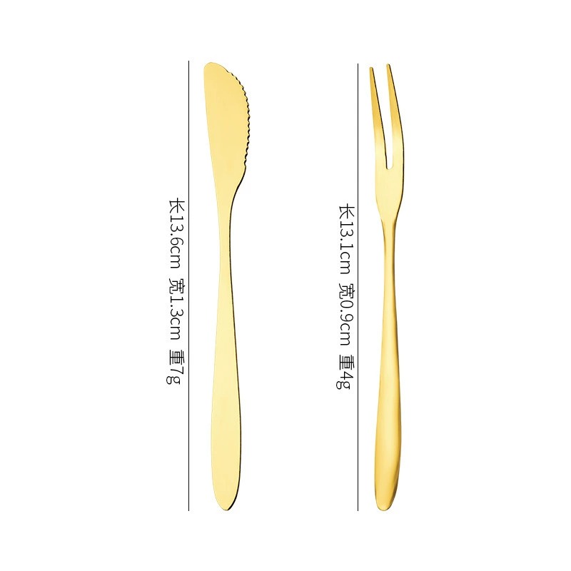 Stainless Steel Mooncake Knife and Fork Set, Creative Dessert & Cake Forks, Household 2-Tine Forks, Pointed Tail Fruit Forks - Image 8