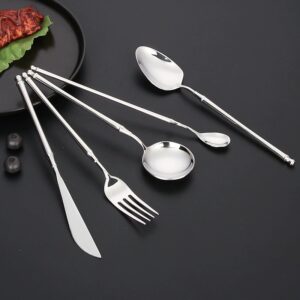 Elegant Pearl 304 Stainless Steel Cutlery Set, Western Steak Knives & Forks, Coffee Stirring Spoons Wholesale