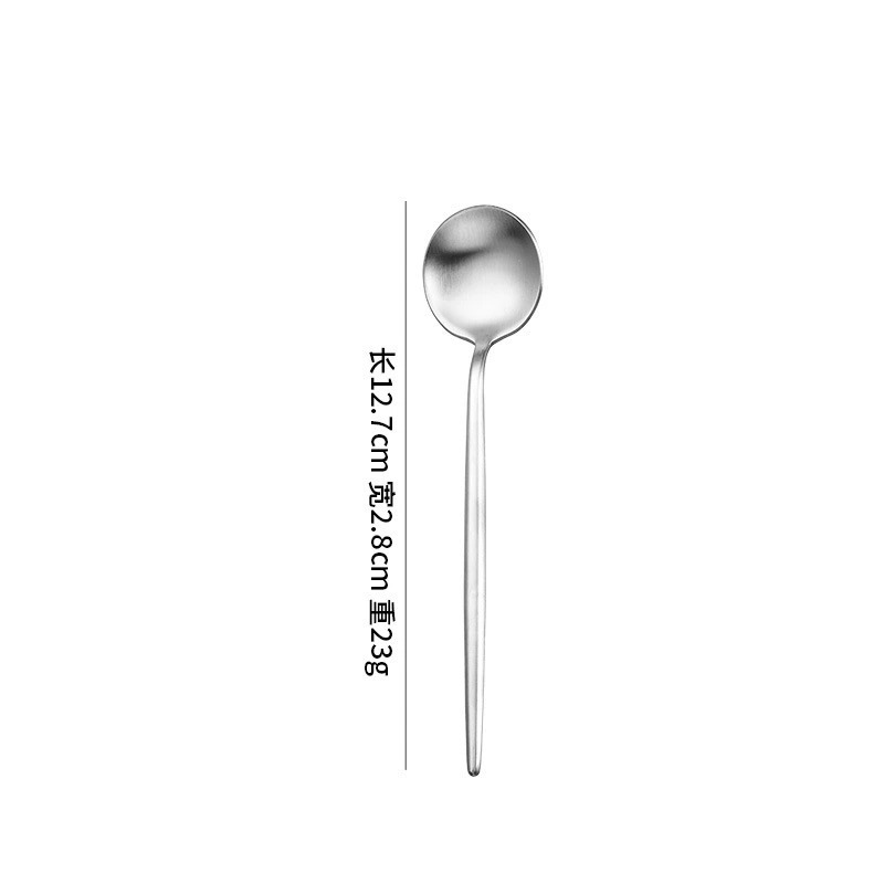 Custom Foreign Trade Sanded Stainless Steel Cutlery, Thickened Elegant Ins-Style Steak Knives, Forks and Spoons - Image 11