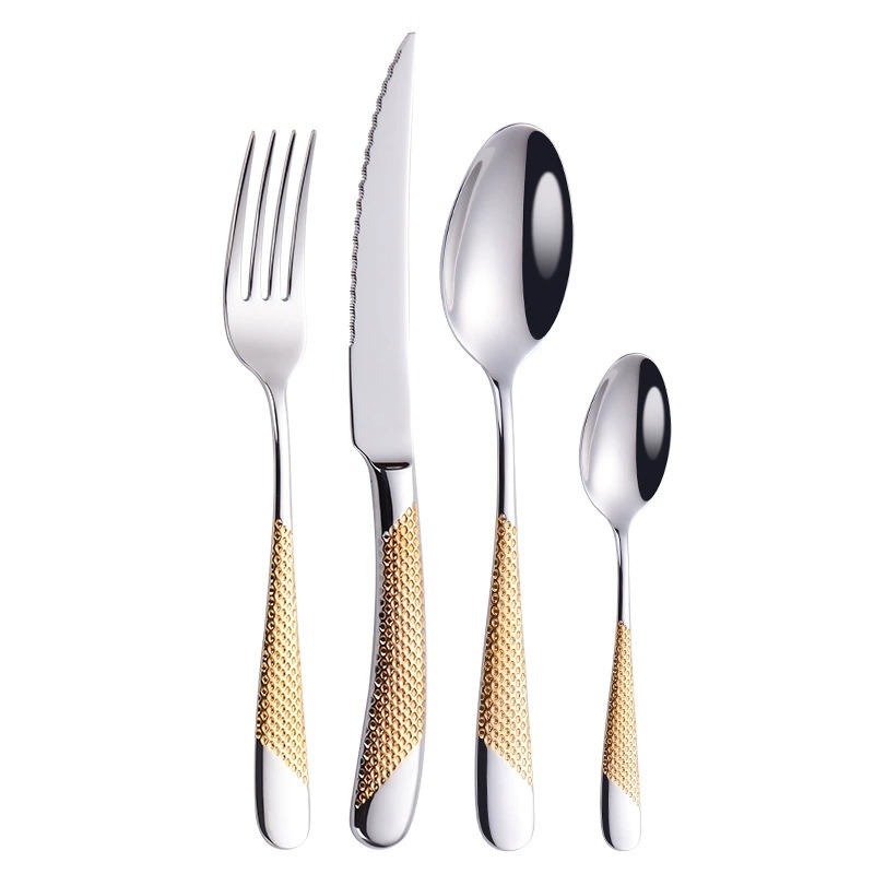 4Pcs Star Diamond 410 Stainless Steel Steak Cutlery Set, Creative Western Dinner Knife Fork Spoon - Image 5