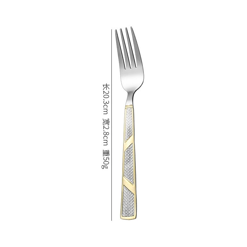High-End Gold Plated Stainless Steel Western Cutlery Set, Dinner Knives, Spoons and Forks - Image 6