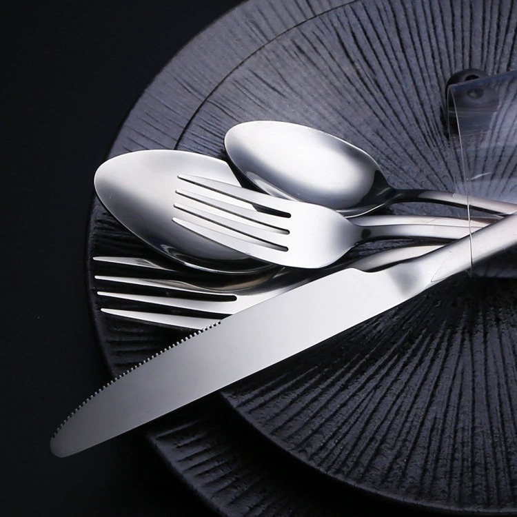 1010 Stainless Steel Gradient Cutlery 4-Piece Set, Titanium Plated Western Steak Knives, Forks and Spoons - Image 2