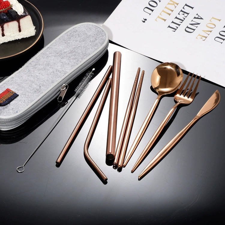 8Pcs Portugal Stainless Steel Steak Cutlery Set, Creative Portable Western Knife Fork Spoon for Home Outdoor Use - Image 4