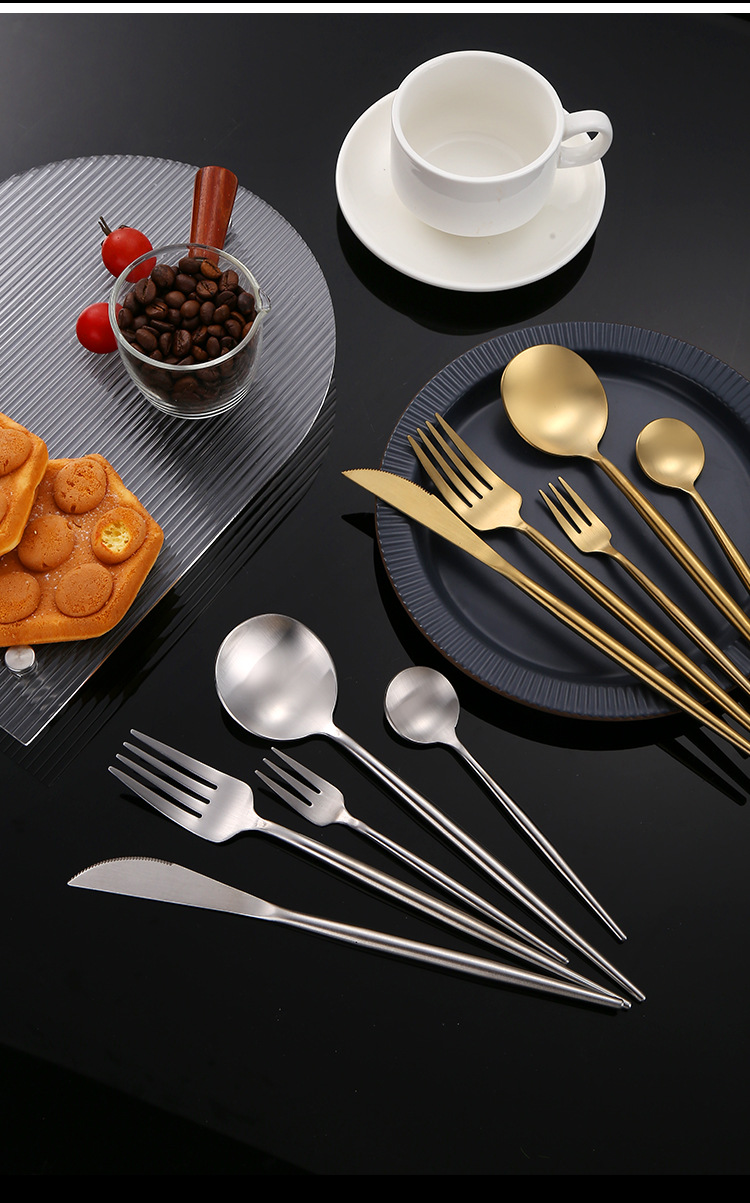 304 Stainless Steel Spoons with Heat-Resistant Hollow Handles, Korean Long Handle Soup Spoons, Clay Pot Rice Spoons, Steak Knives and Forks - Image 2