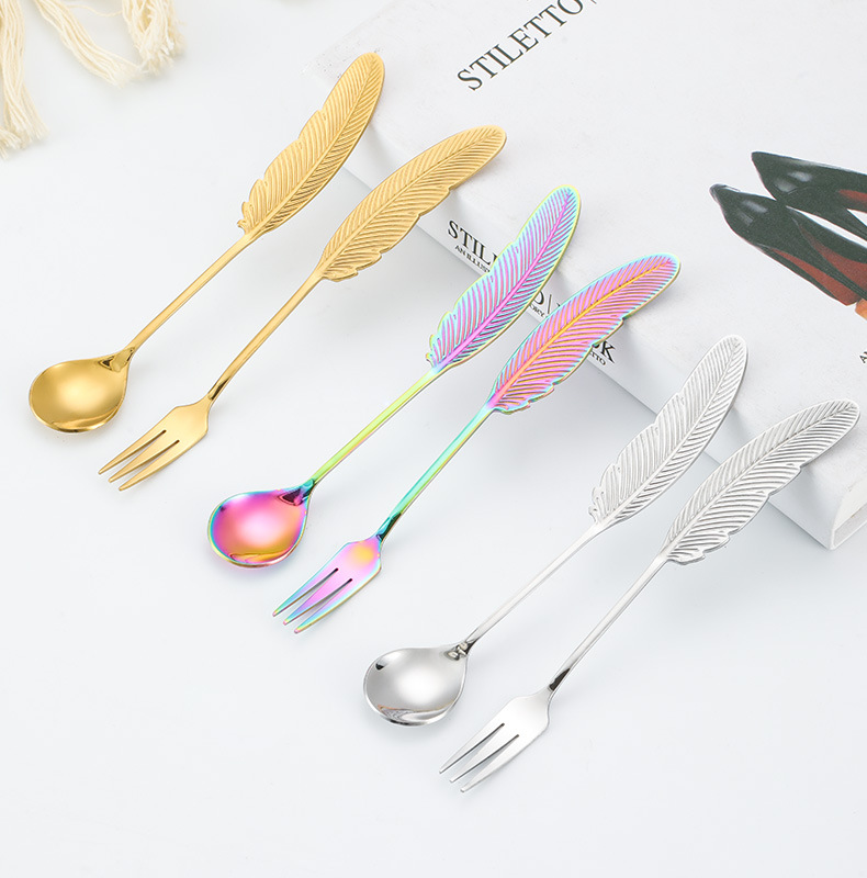 Butterfly Design 304 Stainless Steel Spoon and Fork, Hanging Coffee Spoon, Gold Plated Dessert Spoon Fruit Fork, Gift Tableware - Image 10