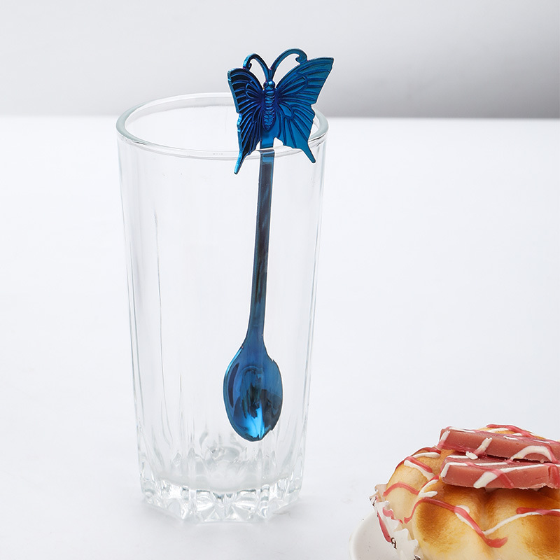 Butterfly Design 304 Stainless Steel Spoon and Fork, Hanging Coffee Spoon, Gold Plated Dessert Spoon Fruit Fork, Gift Tableware - Image 9