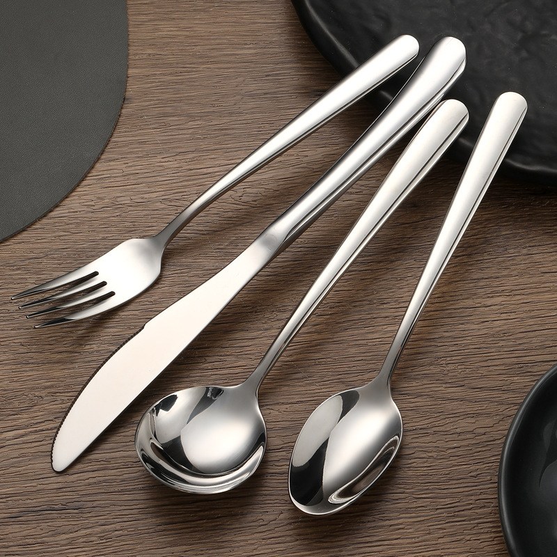 Elegant Thickened 304 Stainless Steel Western Cutlery Set, Steak Knife Fork Spoon for Hotel Coffee Dessert - Image 4