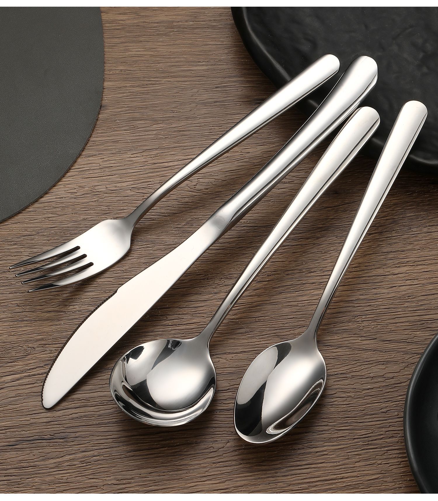 Elegant Thickened 304 Stainless Steel Western Cutlery Set, Steak Knife Fork Spoon for Hotel Coffee Dessert - Image 2