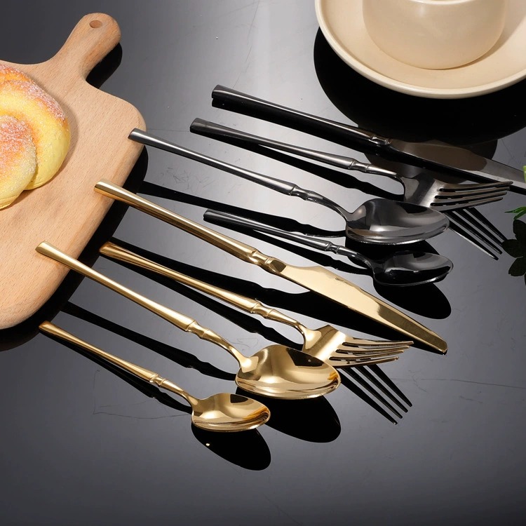5Pcs European Slim Waist Stainless Steel Steak Cutlery Set, Western Dinner Knife Fork Spoon for Hotel - Image 4