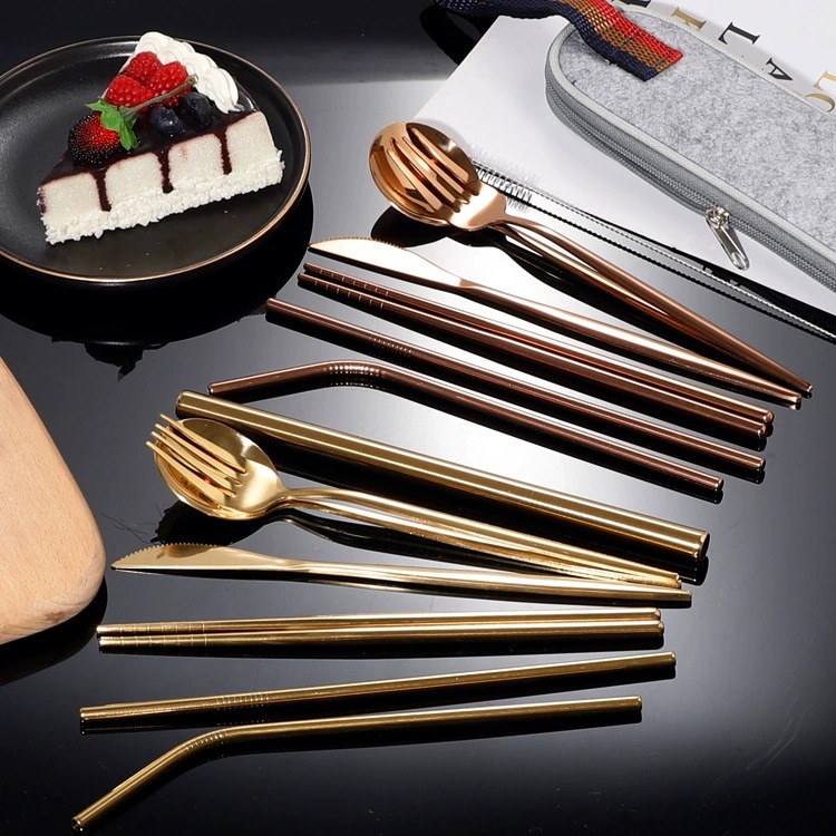 8Pcs Portugal Stainless Steel Steak Cutlery Set, Creative Portable Western Knife Fork Spoon for Home Outdoor Use - Image 3