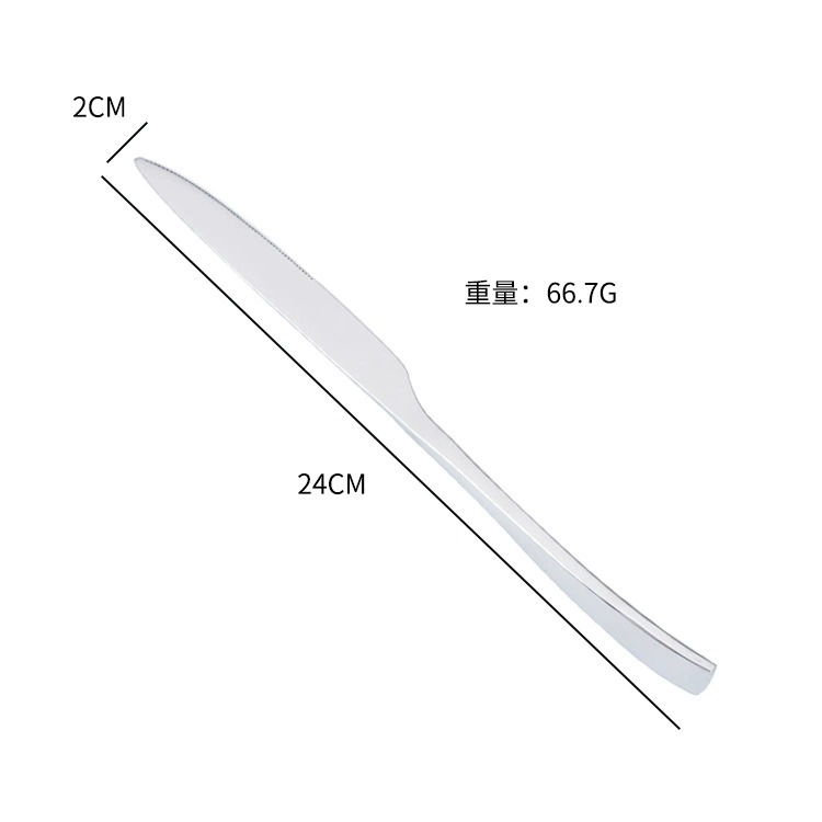 Duke Series Mirror Polished Stainless Steel Western Cutlery, Fish Tail Shape Steak Knives, Forks and Spoons - Image 5