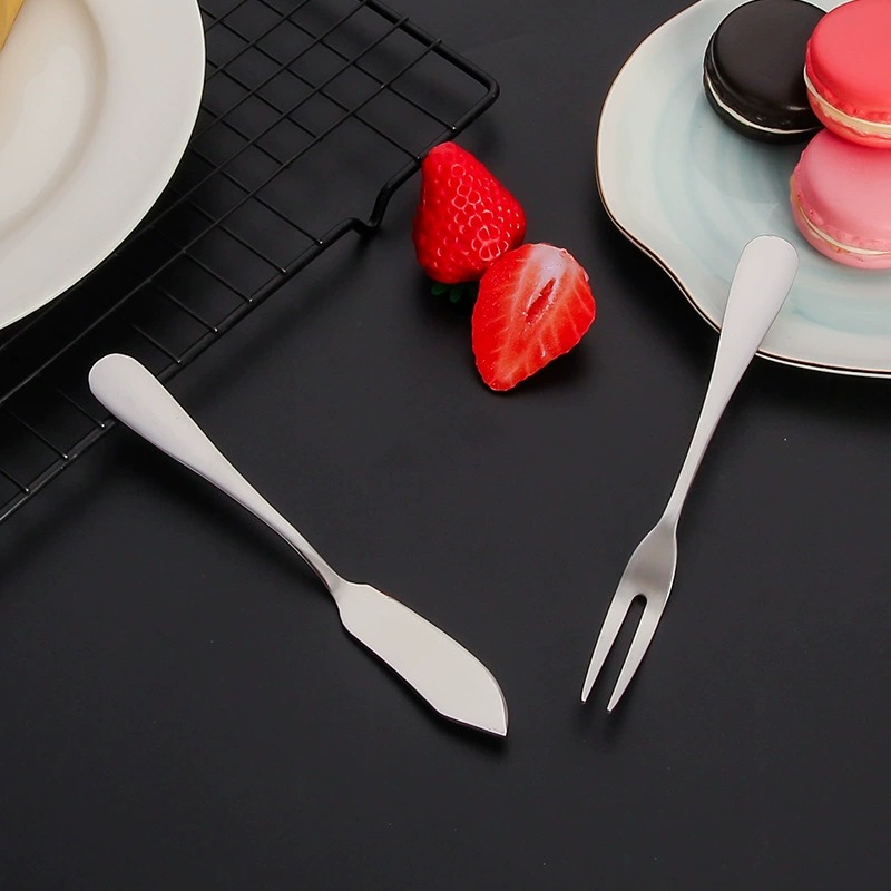 Mid-Autumn Festival Stainless Steel Mooncake Knife & Fork Set, Two-Tine Fruit Forks, Dessert & Cake Cutlery, Gift Tableware Set for Hotels - Image 4