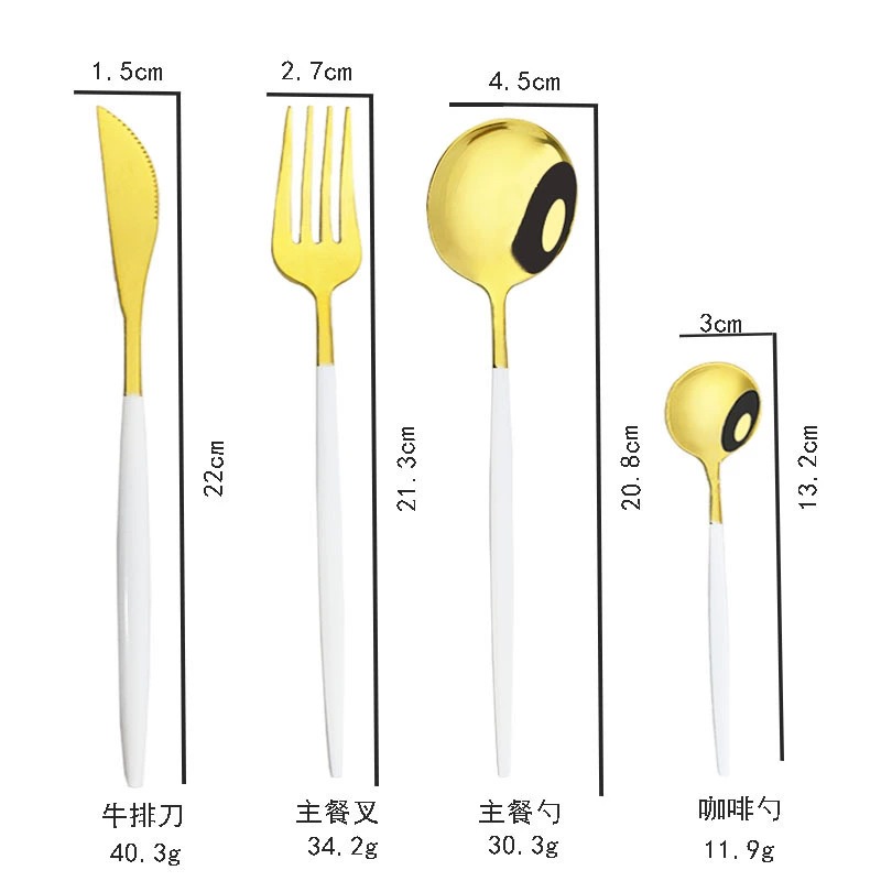304 Stainless Steel Portugal Cutlery, Practical Western Knife Fork Spoon for Home Travel - Image 4