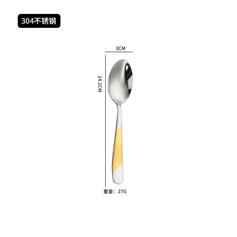Star Diamond 304 Stainless Steel Western Cutlery 4-Piece Set, Titanium Gold Plated Steak Knives and Forks for Hotel Use - Image 6