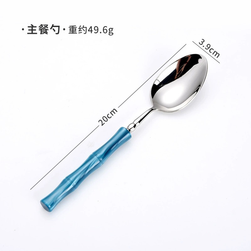 Stainless Steel Bamboo Joint Cutlery Set, Elegant Steak Knives & Forks, Milk Tea Stirring Spoons, Portable Dessert Spoons and Forks - Image 7