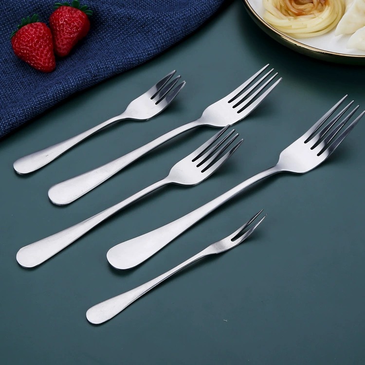Custom Processed Stainless Steel Western Forks, Household Kids Forks, Creative Long Handle Fruit Forks & Adult Dinner Forks - Image 2